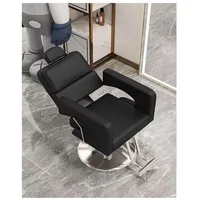 WKXTECZT Friseurstuhl Mit Kopfstütze, Friseursessel Höhenverstellbar Kippbar Für Herren Damen, Friseureinrichtung Bedienungsstuhl Vintage Retro, Kunstleder,A