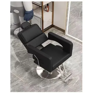 WKXTECZT Friseurstuhl Mit Kopfstütze, Friseursessel Höhenverstellbar Kippbar Für Herren Damen, Friseureinrichtung Bedienungsstuhl Vintage Retro, Kunstleder,A
