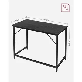 VASAGLE Schreibtisch 100,0 x 50,0 cm schwarz
