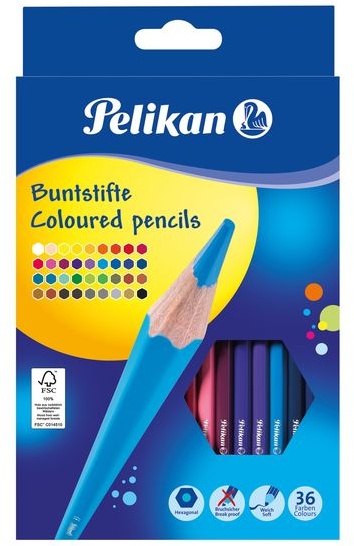 Preisvergleich Produktbild Pelikan Buntstifte sechseckig, 36er Set