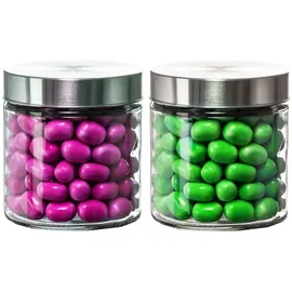 BigDean 2er Set Vorratsgläser 0,85 Liter Glas Schraubglas Lebensmittelglas Edelstahldeckel mit Schraubverschluss 12 x 11 cm