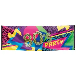 Klassischer 80er Jahre Party Banner 2,2m x 74cm - OS