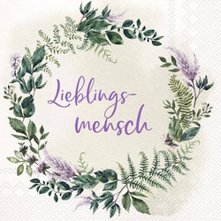 Serviette Lieblingsmensch 20tlg. Papier Violett Lila