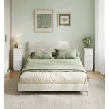 VASAGLE Schmaler Nachttisch 2er Set, mit Schubladen, wolkenweiß