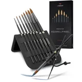 lieberge Aquarellpinsel Set 8 St. schwarz