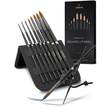 lieberge Aquarellpinsel Set 8 St. schwarz