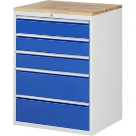 Rau Schubladenschrank Holz B770xT650xH1035mm Buche bestückt 6 Schubladen