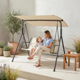 [en.casa] Satten Grau/Beige 3-Sitzer