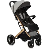 MOMI ESTELLE DAKAR Kinderwagen ab 6. Monat (bis 22 kg), klappbarer Buggy mit 5-Punkt-Sicherheitsgurt, Einkaufskorb Liegefunktion, Teleskop-Stange zu Ziehen, steht nach Zusammenklappen Leopard, Grau