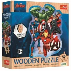 TREFL 20260 Holz Konturpuzzle 50 Teile – Avengers