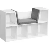 KADIMA DESIGN Schuhregal 102 x 62 x 30 cm mit Sitzbank grau / weiß
