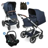 ABC-Design ABC Design 3in1 Kombi-Kinderwagen-Set Timbo 4 mit Babywanne, Sportsitz, Babyschale Tulip & Adapter - Ocean
