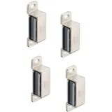 Gedotec Möbelschnapper Metall Möbel-Magnet Tür Magnet-Verschluss für Schrank-Türen uvm. | Stahl vernickelt | Schnäpper verstellbar | Haftkraft 4 kg | 4 Stück - Haltemagnet extra stark mit Gegenstück