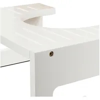 Relaxdays Toilettenhocker Bambus 18,5 x 43,5 x 28 cm Weiß