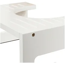 Relaxdays Toilettenhocker Bambus 18,5 x 43,5 x 28 cm Weiß