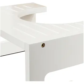 Relaxdays Toilettenhocker Bambus 18,5 x 43,5 x 28 cm Weiß