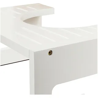 Relaxdays Toilettenhocker Bambus 18,5 x 43,5 x 28 cm Weiß