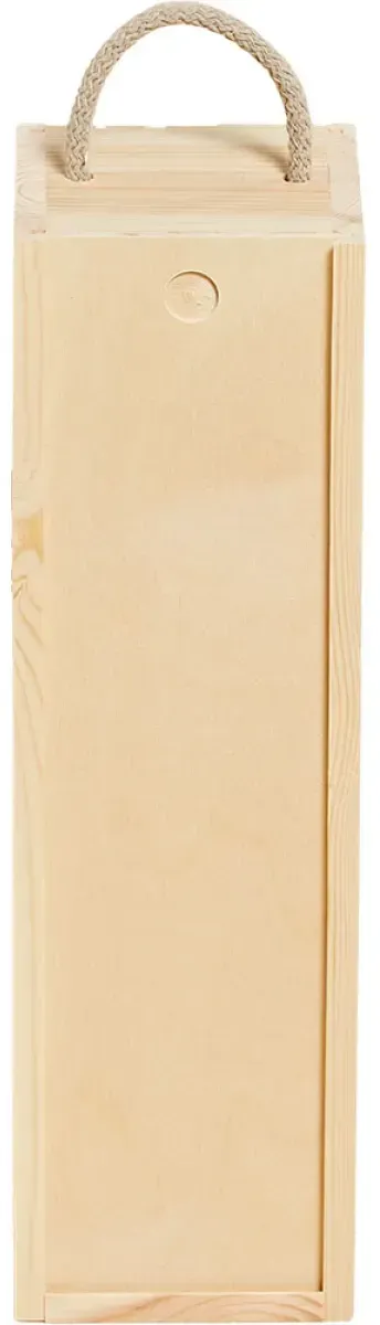 Holzkiste mit Kordel und Schiebedeckel für 1 Flasche