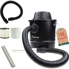 Siluk Aschesauger 1200W 18L mit DUAL Filter System Schwarz