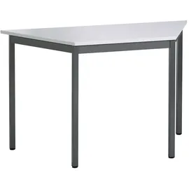 Sodematub Mehrzwecktisch lichtgrau, dunkelgrau Trapezform, Vierkantrohr grau, 60,0/120,0 x 60,0 x 74,0 cm