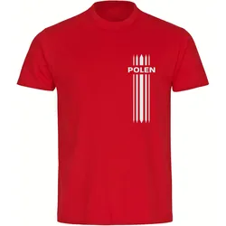 multifanshop Kinder T-Shirt - Polen - Streifen - Druck weiß - Kind