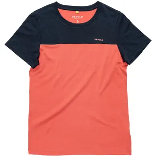 Devold Of Norway Classic Linear Kurzarm-t-shirt - Ink / Coral - S