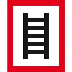 Aufkleber I Feuerwehrschild Stelle zum Anleitern, DIN 4066, Folie, selbstklebend, 200x250mm
