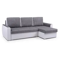 MOEBLO Ecksofa SILVA, Eckcouch mit Bettfunktion Couch L-Form Polstergarnitur Wohnlandschaft Polstersofa mit Universelle Ottomane Couchgranitur Sofa, mit Schlaffunktion und Bettkasten, - (BxHxT): 237x89x90 cm weiß