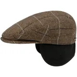 Stetson Kent Schirmmütze Karodesign Ohrenklappen Made in EU Herren Herbst Winter beige-braun 57 cm - 57