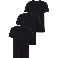 T-Shirt, (3er-Pack), lockere Passform, Basic-Stil, Gr. 4XL (68/70), schwarz, , 29242054-4XL