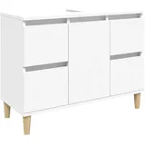 vidaXL Waschbeckenunterschrank Weiß 80x33x60 cm Holzwerkstoff