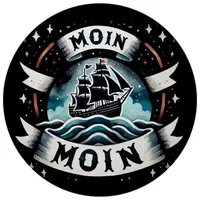 Speecheese Segelschiff Moin Moin Magnet rund Maritim Design Segelboot