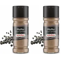 Kotányi Pfeffer schwarz gemahlen, für die perfekte Schärfe, ideal für Fleisch, Fisch, Gemüse, im praktischen Glas, 80 ml (Packung mit 2)