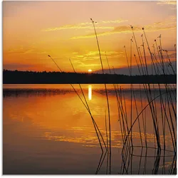 Artland Glasbild »Landschaft mit Sonnenaufgang«, Sonnenaufgang & -untergang, (1 St.), in verschiedenen Größen Artland Farbe Bild(er): orange