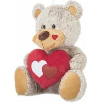 BigBuy Plüschtier Beige Bär Herz 60 cm