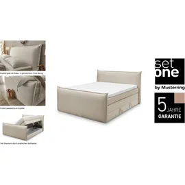 Set One by Musterring Boxspringbett "Florida", beige (cremeweiß), L:228cm, SET ONE BY MUSTERRING, Komplettbetten, Boxspringbett, in modernem Cord-Bezug, mit Bettkasten, in 3 Größen erhältlich
