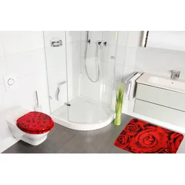 Sanilo Badaccessoire-Set »Rosen«, (Komplett-Set, 3 tlg.), bestehend aus WC-Sitz, Badteppich und Waschbeckenstöpsel