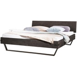 Hasena Ezzo Massivholzbett Akazie Vintage Metall Anthrazit - grey