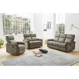 Jockenhöfer 3-Sitzer JOCKENHÖFER GRUPPE "Amrum, B: 180 cm", grau (hellgrau), B:180cm H:100cm T:90cm, Sofas, mit Relax- & Liegefunktion, Taschenfederkern-Polsterung