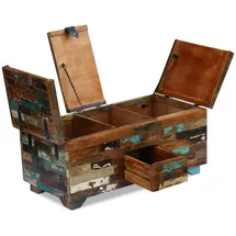 vidaXL Couchtisch Truhe Altholz Massiv 80x40x35 cm