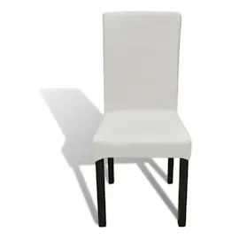vidaXL Stretch-Stuhlhussen Gerade 4 Stk. Creme