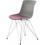 2er Stuhl Set Emily 110 Grau Violett Metall Esszimmerstuhl Polypropylen