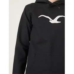 Kapuzensweatshirt CLEPTOMANICX "Mowe", Herren, Gr. XL, schwarz, 100% Baumwolle, bedruckt, sportlich, normal, ohne Ausschnitt, Langarm, Sweatshirts, mit Logo-Druck