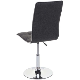 Mendler Esszimmerstuhl HWC-C41, Stuhl Küchenstuhl, höhenverstellbar drehbar, Stoff/Textil grau