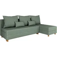 Panda Möbel Ecksofa, Grün, Holz, 214x122 cm, Wohnzimmer, Sofas & Couches, Wohnlandschaften, Ecksofas
