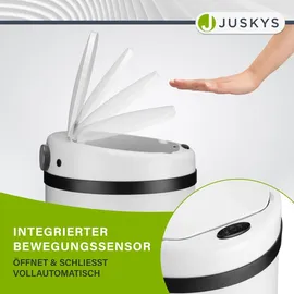 Juskys Automatik Mülleimer mit Sensor - Weiß