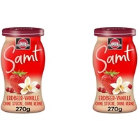 Schwartau Samt Erdbeer-Vanille, Fruchtaufstrich ohne Stücke & ohne Kerne, 270g (Packung mit 2)