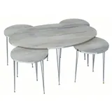 JV Möbel Moderner Grauer Couchtisch Holz 59 x 50 x 99 cm