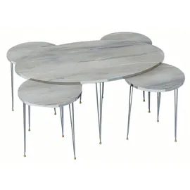 JV Möbel Moderner Grauer Couchtisch Holz 59 x 50 x 99 cm