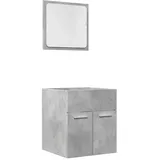 vidaXL Badmöbel-Set Betongrau 2-tlg. Holzwerkstoff